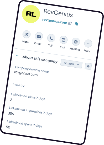 Single company view in HubSpot