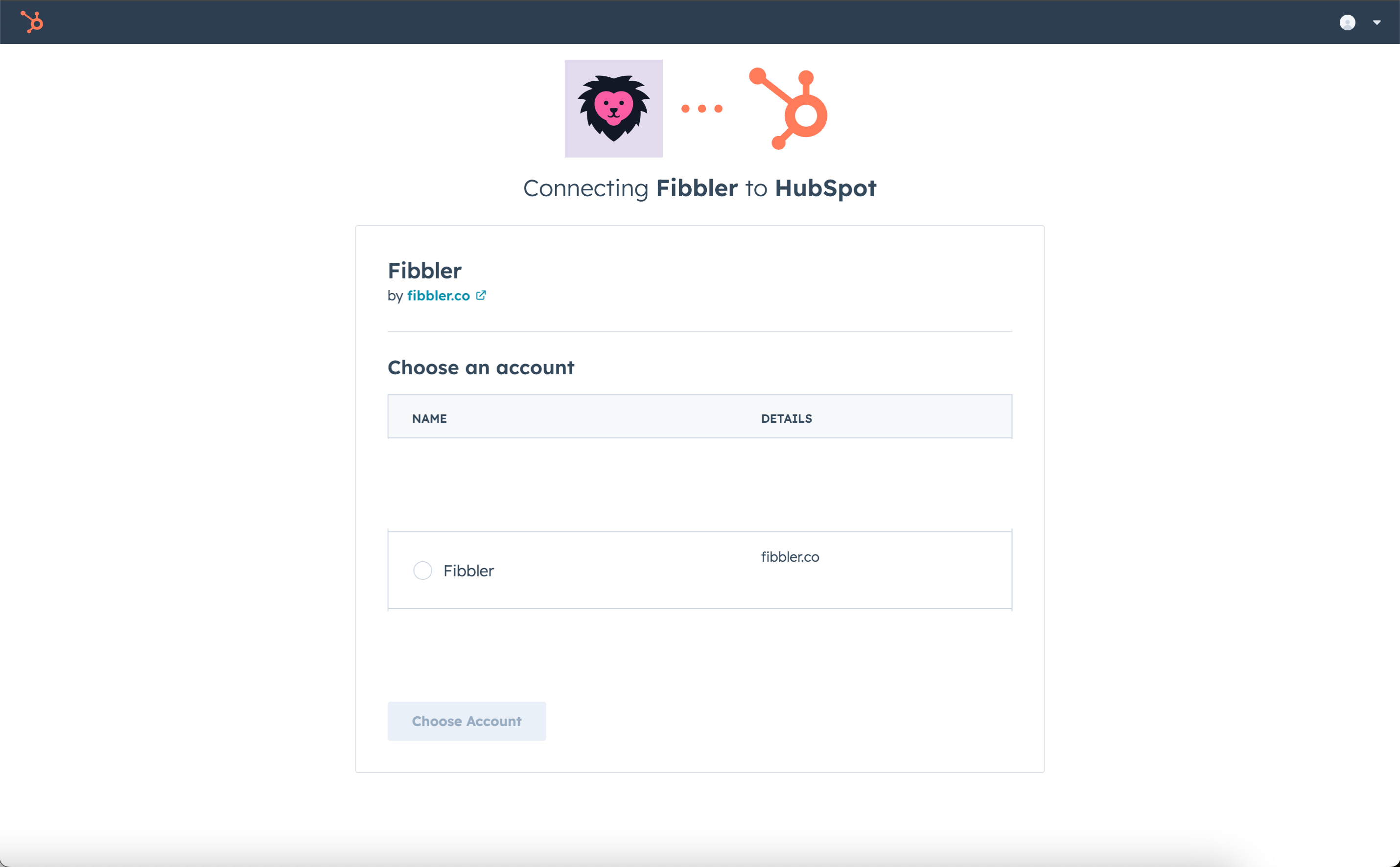 4. Select Your HubSpot Account