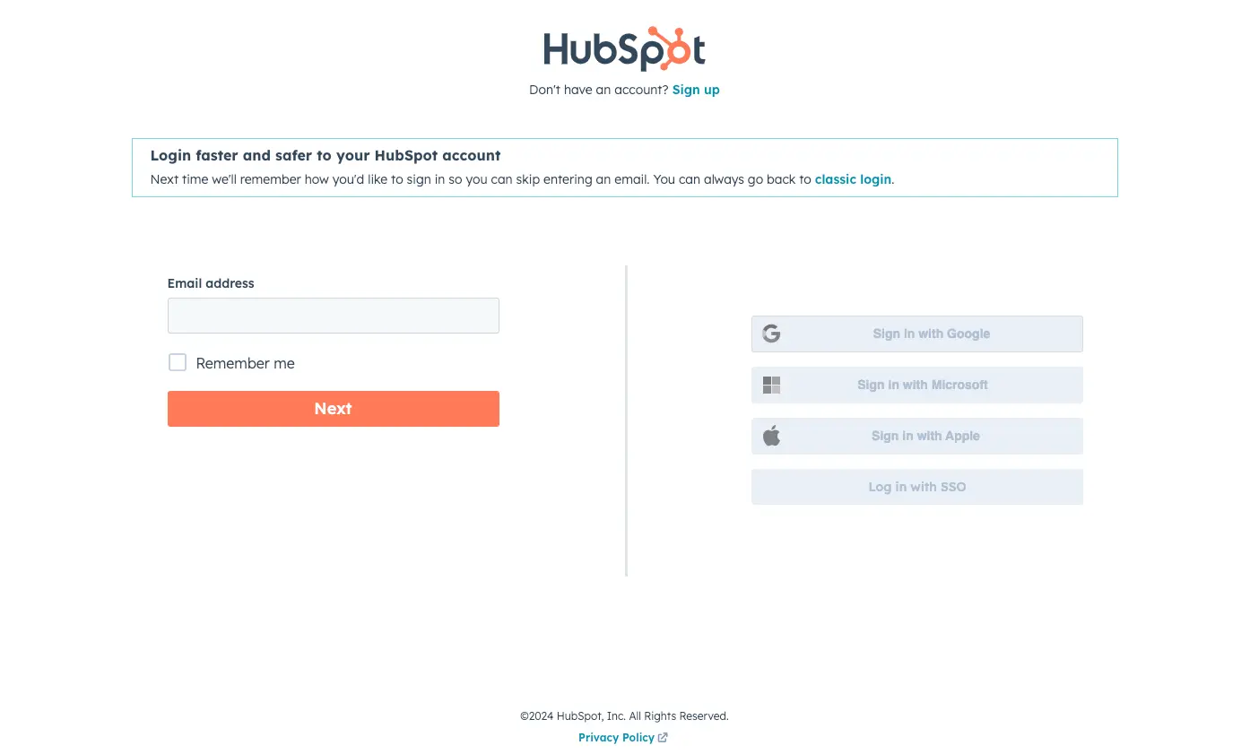 Sign In to Your HubSpot Account