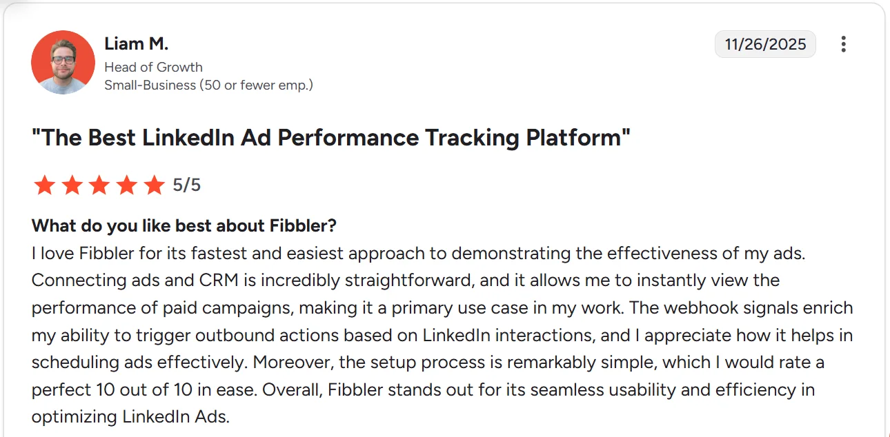 G2 review from satisfied customer